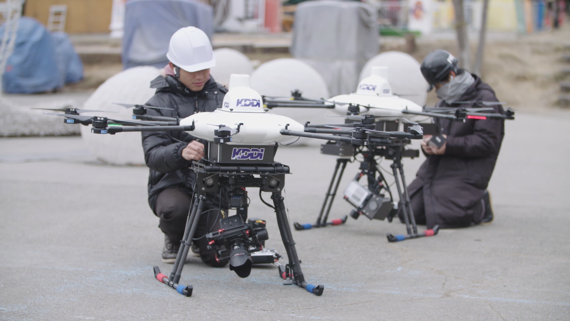 Combined multiple drones for venue security management system