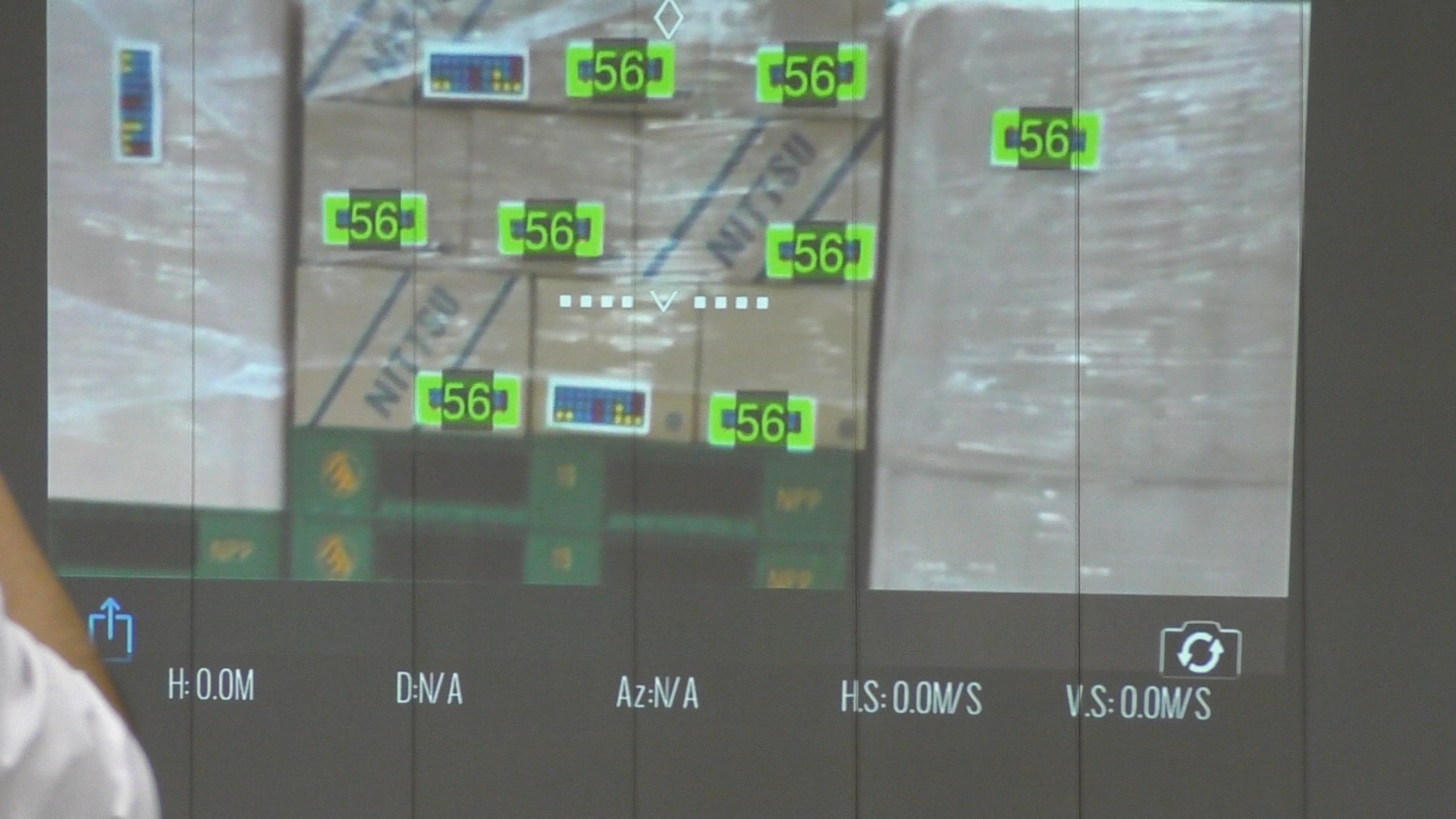 Inventory management by drone with multiple lasers and chameleon barcodes reader
