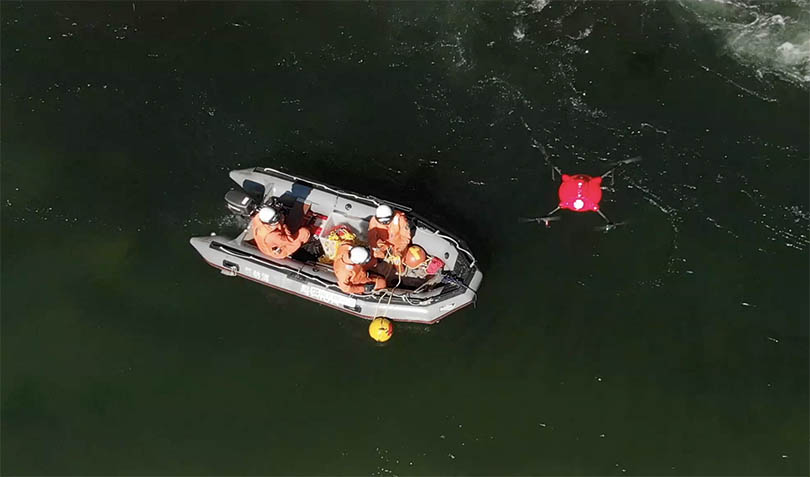 Search and Rescue mission at the scene of a water accident